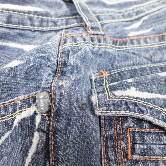 Vintage Laguna Beach Jeans Mens 34 (36x34) Y2K Skull Biker Denim Made in USA - Picture 12 of 12